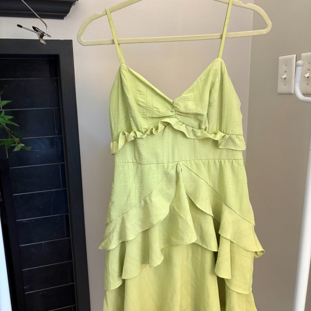 CITY STUDIOS Light Green Ruffled Dress